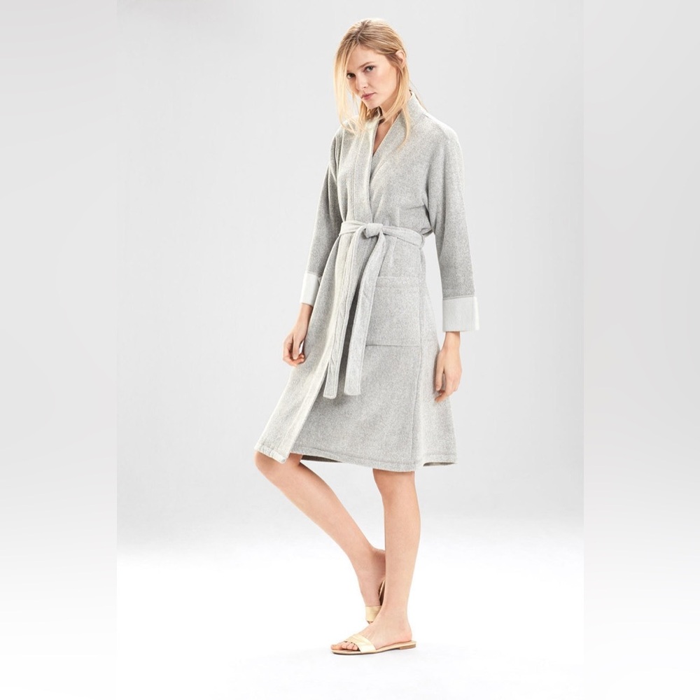Natori Nirvana Brushed Terry Robe Grey Size Medium